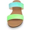 imageAllegra K Womens Tie Dye Open Toe Slides Slippers Slip on Flats Slides SandalsFluorescent Green