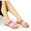 imageAllegra K Womens Tie Dye Open Toe Slides Slippers Slip on Flats Slides SandalsPink