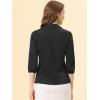 imageAllegra K Womens V Neck 34 Sleeves Collared Work Office Top BlouseBlack