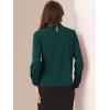 imageAllegra K Work Blouses for Women Stand Collar Long Sleeve Ruched Dressy Business Casual Work ShirtDark Green