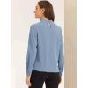 imageAllegra K Work Blouses for Women Stand Collar Long Sleeve Ruched Dressy Business Casual Work ShirtGrey Blue