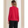 imageAllegra K Work Blouses for Women Stand Collar Long Sleeve Ruched Dressy Business Casual Work ShirtRed