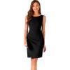 imageAllegra K Business Casual Dress for Womens Boat Neck Sleeveless Ruched Office Summer Pencil DressesBlack