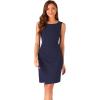 imageAllegra K Business Casual Dress for Womens Boat Neck Sleeveless Ruched Office Summer Pencil DressesDark Blue