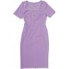 imageAllegra K Elegant Dress for Womens Short Sleeve Square Neck Button Business Work Casual Sheath DressesPurple