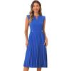 imageAllegra K Summer Dress for Womens 2024 Elegant Sleeveless V Neck ALine Pleated Flowy Midi DressRoyal Blue