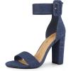 imageAllegra K Womens Ankle Strap Block High Heel SandalsDark Blue
