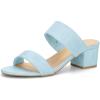 imageAllegra K Womens Block Heel Dual Straps Slides Sky Blue Sandals 75 M US
