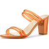 imageAllegra K Womens Clear Strappy Heel Slide Mule Block Heel SandalOrange