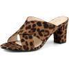 imageAllegra K Womens Crisscross Strap Block Heel Slide SandalsBrown Leopard