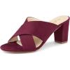 imageAllegra K Womens Crisscross Strap Block Heel Slide SandalsBurgundy