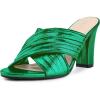 imageAllegra K Womens Crisscross Strap Slip on Block Heel Slide SandalsGreen