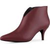 imageAllegra K Womens Cutout Pointy Toe Stiletto Heels Boots Ankle BootiesBurgundy