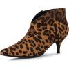 imageAllegra K Womens Cutout Pointy Toe Stiletto Heels Boots Ankle BootiesLeopard