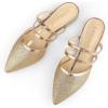 imageAllegra K Womens Glitter Pointed Toe Flat MulesGold
