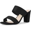imageAllegra K Womens Opened Toe Block Heeled Slide SandalsBlack