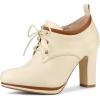 imageAllegra K Womens Platform Lace Up Chunky Heels Ankle BootsBeige
