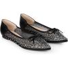 imageAllegra K Womens Pointed Toe Bow Rhinestone Mesh Ballerina FlatsBlack White