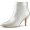 imageAllegra K Womens Pointed Toe Zipper Stiletto Heel Ankle BootsSilver