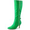 imageAllegra K Womens Pointy Toe Buckle Stiletto Heel Knee High BootsGrass Green