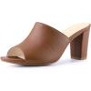 imageAllegra K Womens Slip on Block Heel Slide SandalsBrown
