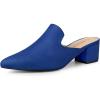 imageAllegra K Womens Slip on Pointed Toe Chunky Heels Slide MulesRoyal Blue