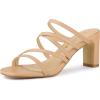 imageAllegra K Womens Strappy Block Heels Slide Heel SandalsNude