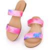 imageAllegra K Womens Tie Dye Open Toe Slides Slippers Slip on Flats Slides SandalsPink