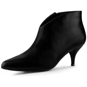 imageAllegra K Womens Cutout Pointy Toe Stiletto Heels Boots Ankle BootiesBlack