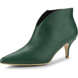 imageAllegra K Womens Cutout Pointy Toe Stiletto Heels Boots Ankle BootiesForest Green