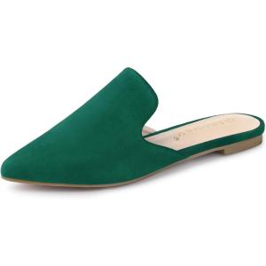 imageAllegra K Womens Pointed Toe Flat Slides MulesEmerald Green