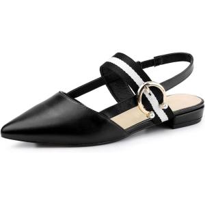 imageAllegra K Womens Pointed Toe Slingback Flat MulesBlack