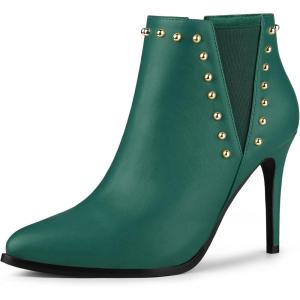 imageAllegra K Womens Pointed Toe Stiletto Heels Heel Chelsea Ankle BootsEmerald Green
