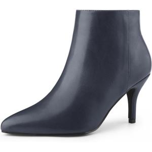 imageAllegra K Womens Pointed Toe Zipper Stiletto Heel Ankle BootsNavy Blue