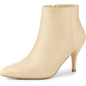 imageAllegra K Womens Pointed Toe Zipper Stiletto Heel Ankle BootsNude