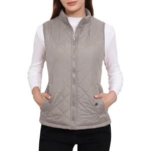 imageAllegra K Womens Puffer Vest Stand Collar Lightweight Gilet Quilted Zip VestGray