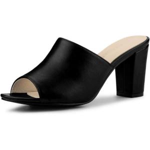 imageAllegra K Womens Slip on Block Heel Slide SandalsBlack