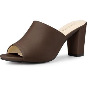 imageAllegra K Womens Slip on Block Heel Slide SandalsCoffee