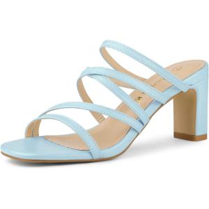 imageAllegra K Womens Strappy Block Heels Slide Heel SandalsBlue