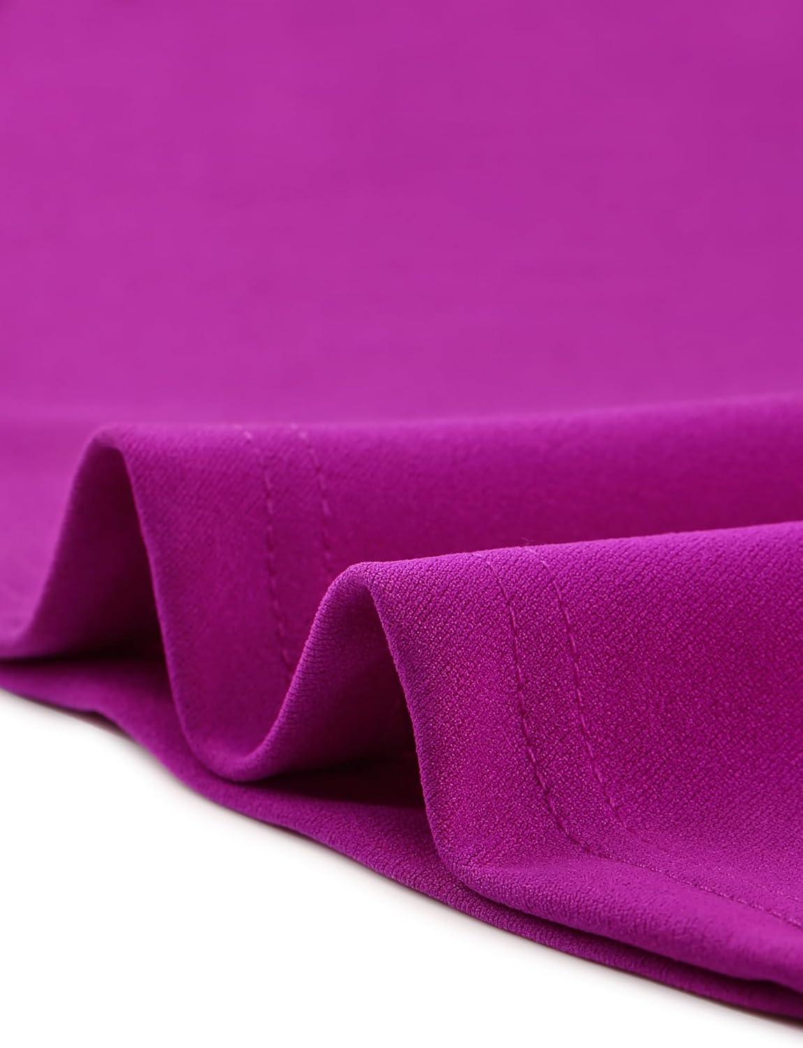 imageAllegra K Cocktail Party Dress for Womens Sheer Mesh Panel Long Sleeve Mini ALine DressesPurple