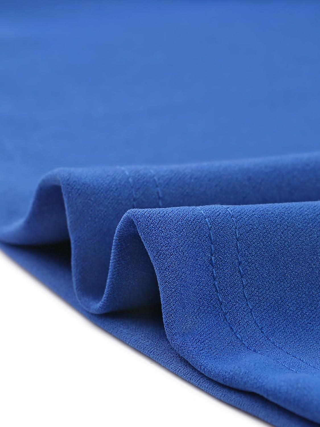 imageAllegra K Cocktail Party Dress for Womens Sheer Mesh Panel Long Sleeve Mini ALine DressesRoyal Blue