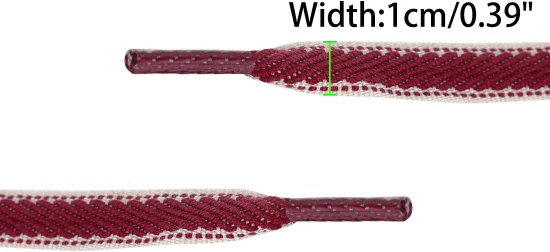 imageAllegra K Flat Shoelaces Canvas Color Contrast Trim Stripe Shoe Strings for Sneakers Athletic 2 PairsBlue White