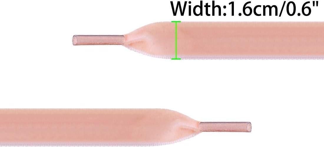 imageAllegra K Flat Velvet Shoelaces 06 Inches Wide Ribbon Shoe Laces Strings for Sneakers Shoes BootsLight Coral Color