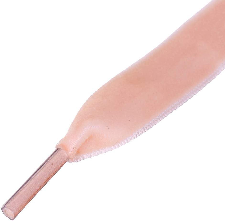 imageAllegra K Flat Velvet Shoelaces 06 Inches Wide Ribbon Shoe Laces Strings for Sneakers Shoes BootsLight Coral Color