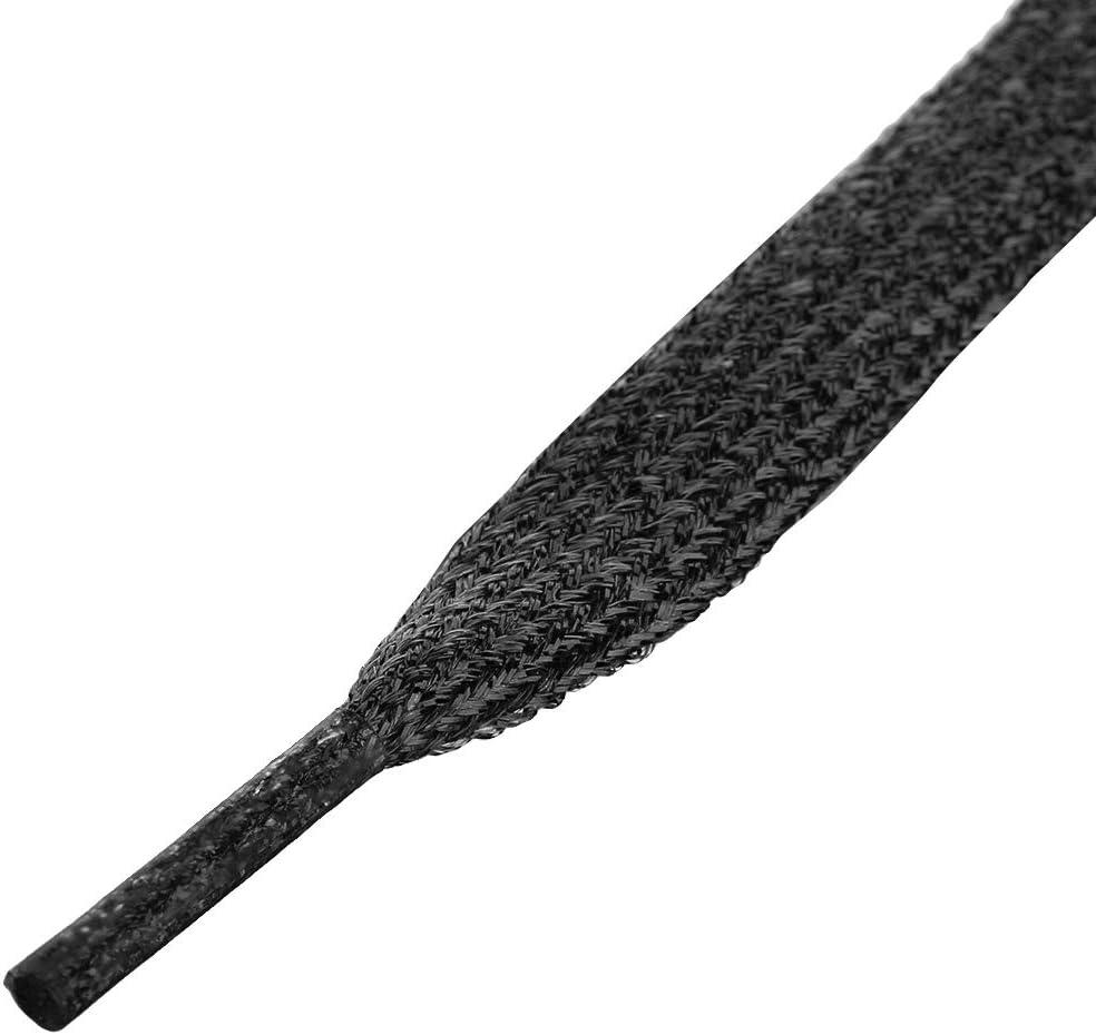 imageAllegra K Glitter Shiny Metallic Sparkling Shimmery Flat Sneakers Shoelace Shoe Laces StringsBlack