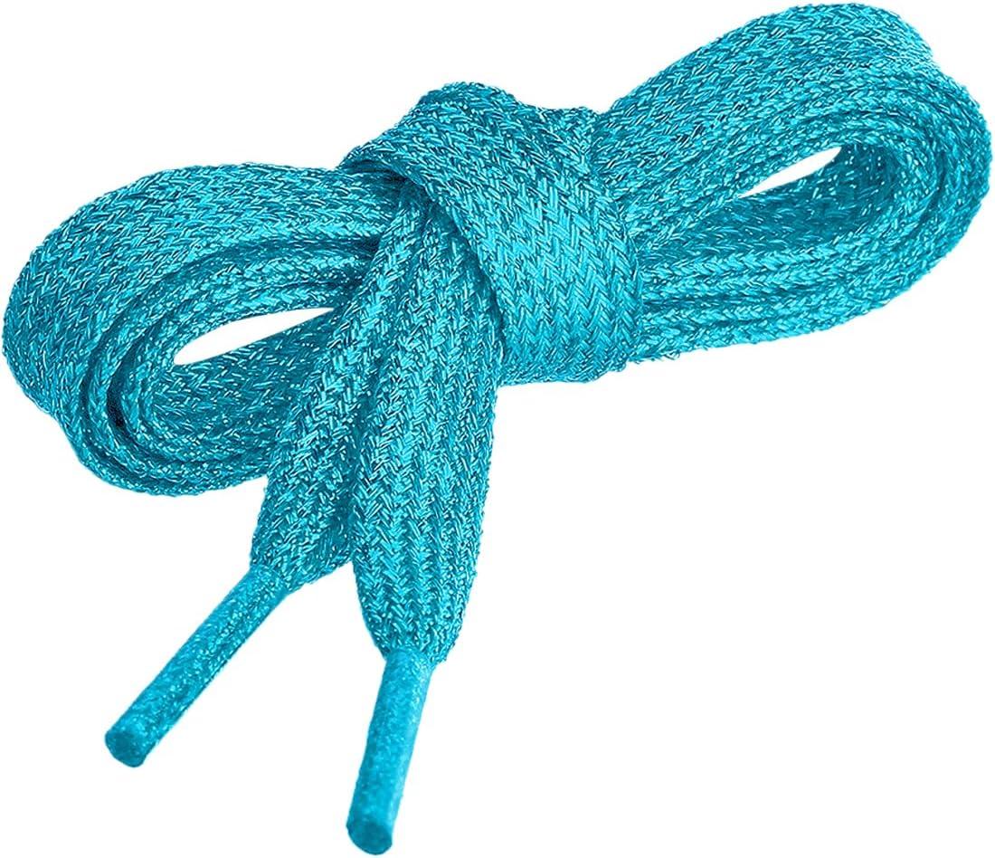 imageAllegra K Glitter Shiny Metallic Sparkling Shimmery Flat Sneakers Shoelace Shoe Laces StringsBlue