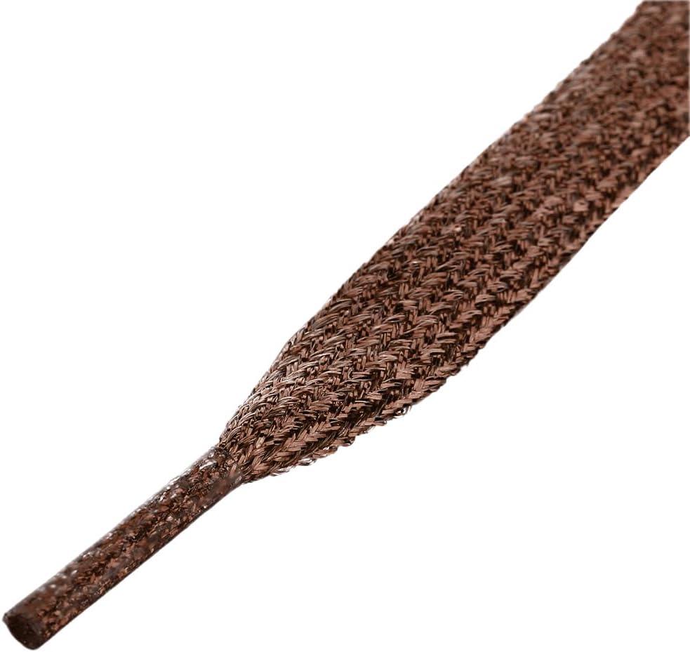 imageAllegra K Glitter Shiny Metallic Sparkling Shimmery Flat Sneakers Shoelace Shoe Laces StringsCoffee