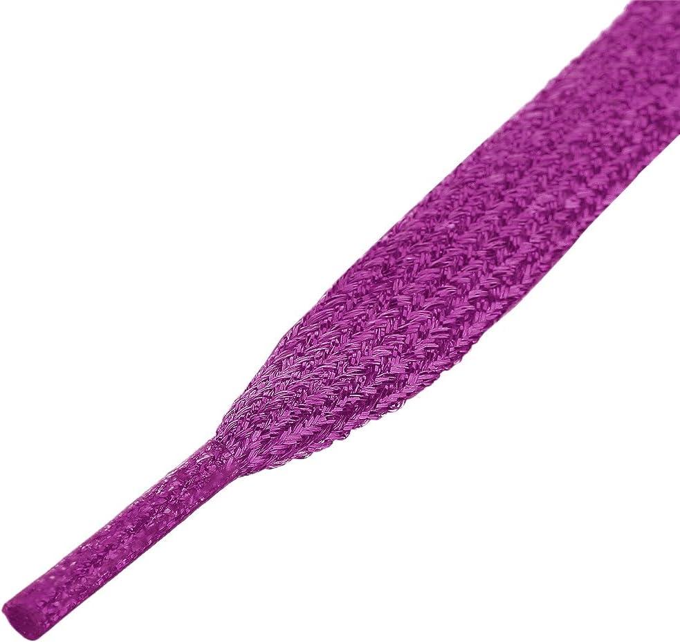 imageAllegra K Glitter Shiny Metallic Sparkling Shimmery Flat Sneakers Shoelace Shoe Laces StringsFuchsia
