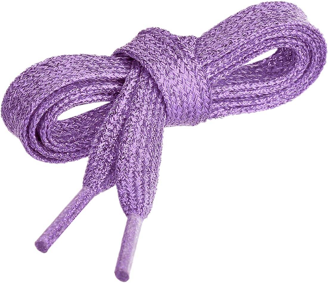imageAllegra K Glitter Shiny Metallic Sparkling Shimmery Flat Sneakers Shoelace Shoe Laces StringsLight Purple