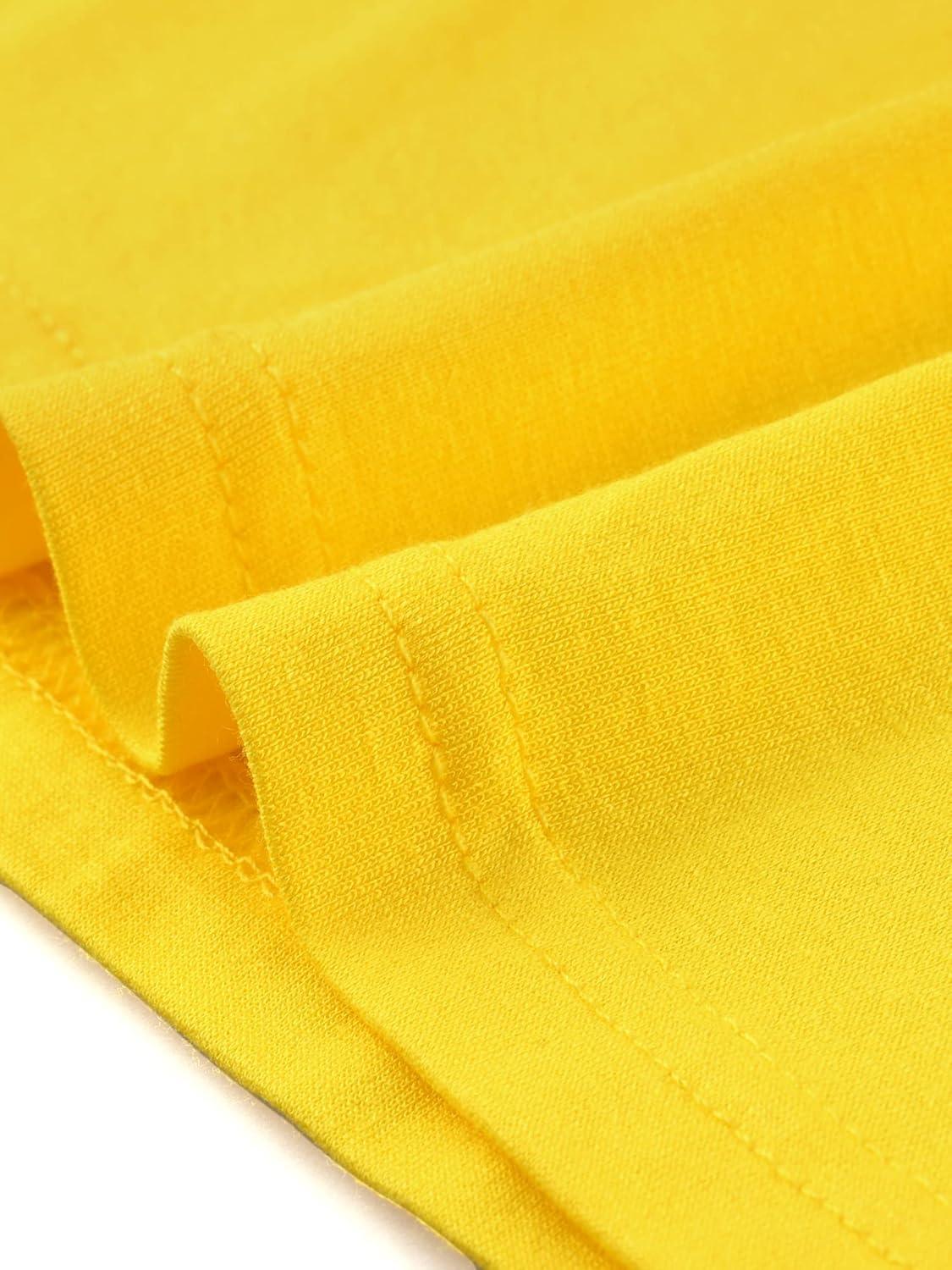 imageAllegra K Womens Half Sleeves Scoop Neck Fitted Layering Top Soft TShirtLemon Yellow